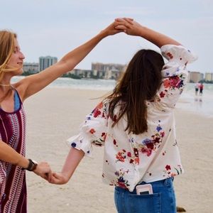 ZARA: Floral Off-the-Shoulder Blouse